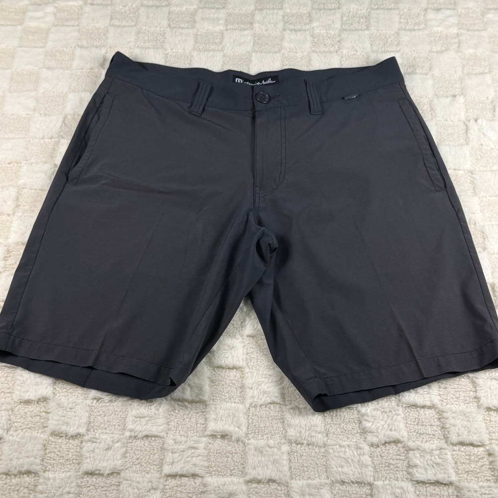 TravisMathew Beck Golf Shorts Mens 32 Dark Grey Charcoal Performance Stretch
